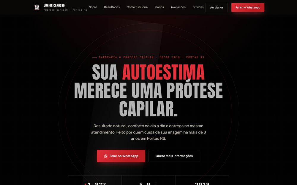 Site Junior Cardoso Prótese Capilar